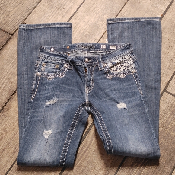 Miss Me Signature Boot Cut Jeans Size 27 - Picture 2 of 13